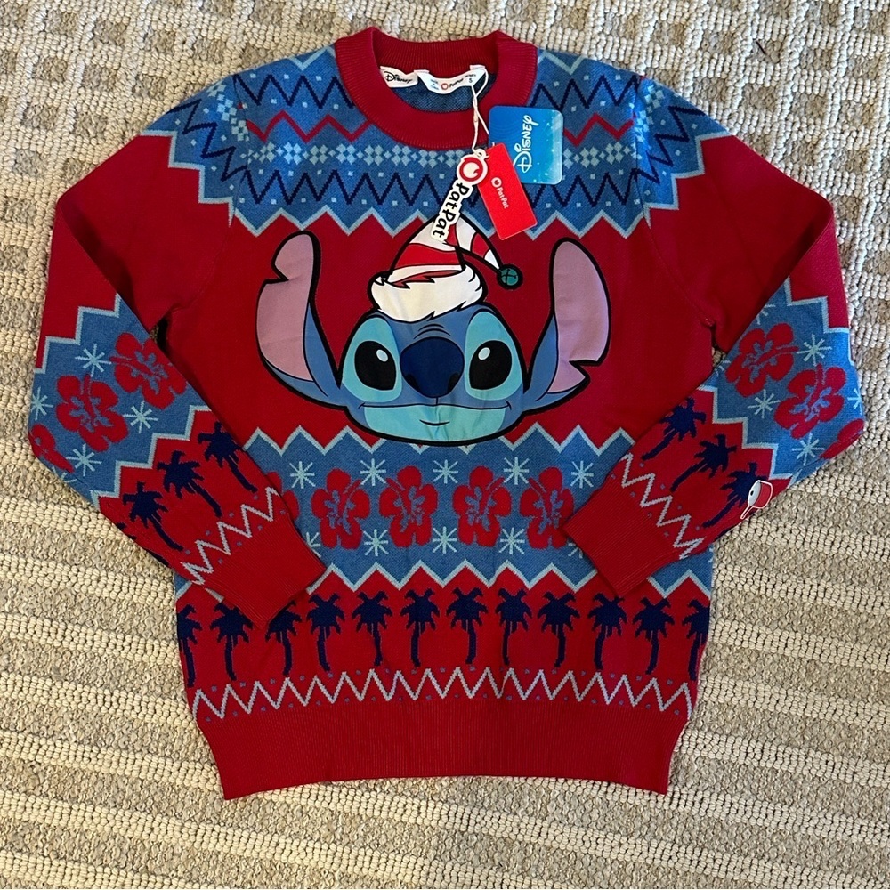 Disney Red and Blue Crewneck Sweater